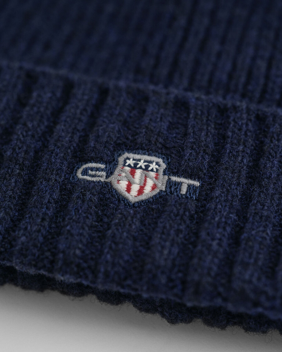 czapka wełniana shield wool beanie – marine