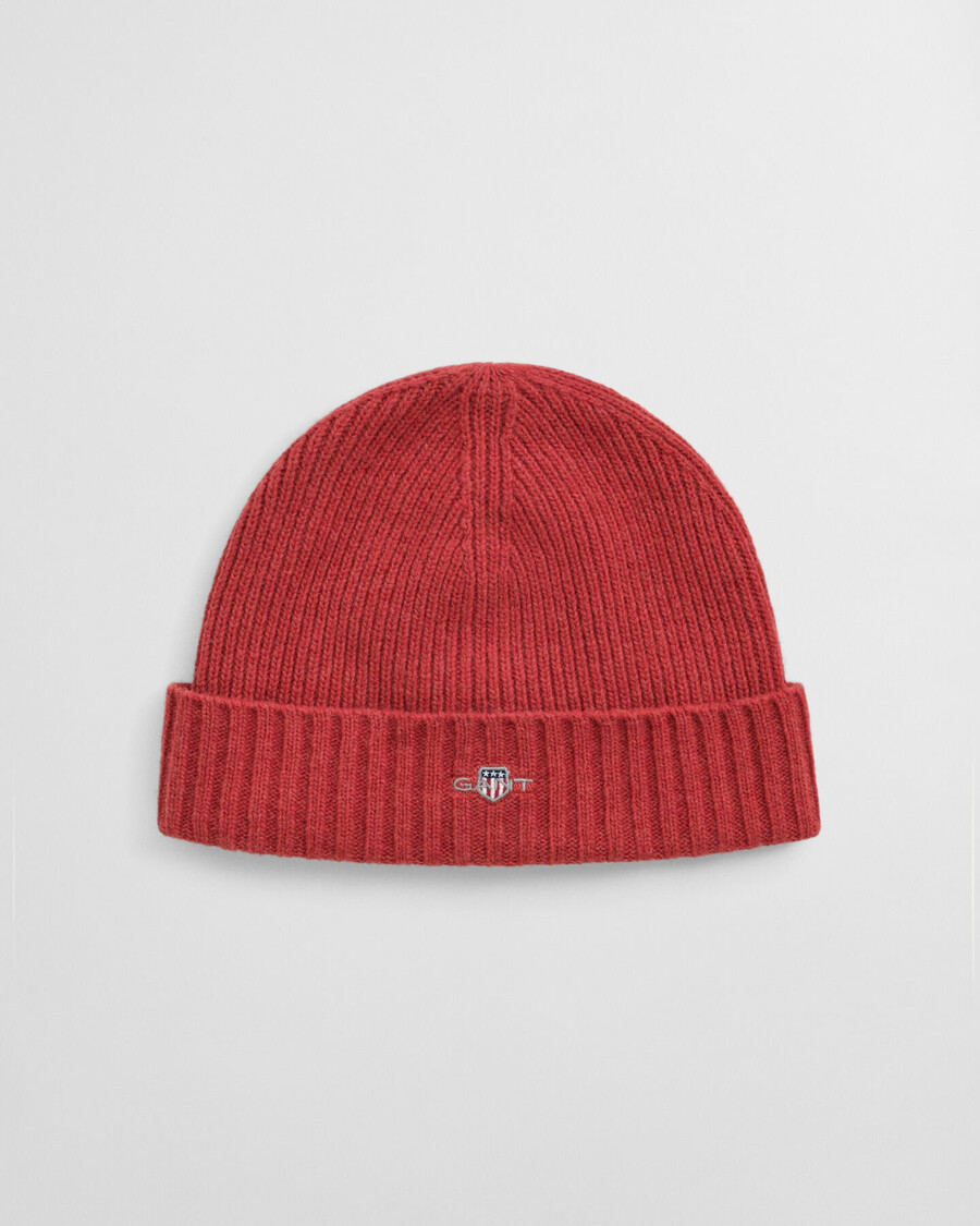 czapka wełniana shield wool beanie - modern rust