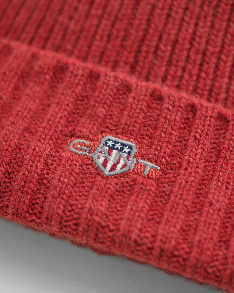 czapka wełniana shield wool beanie - modern rust