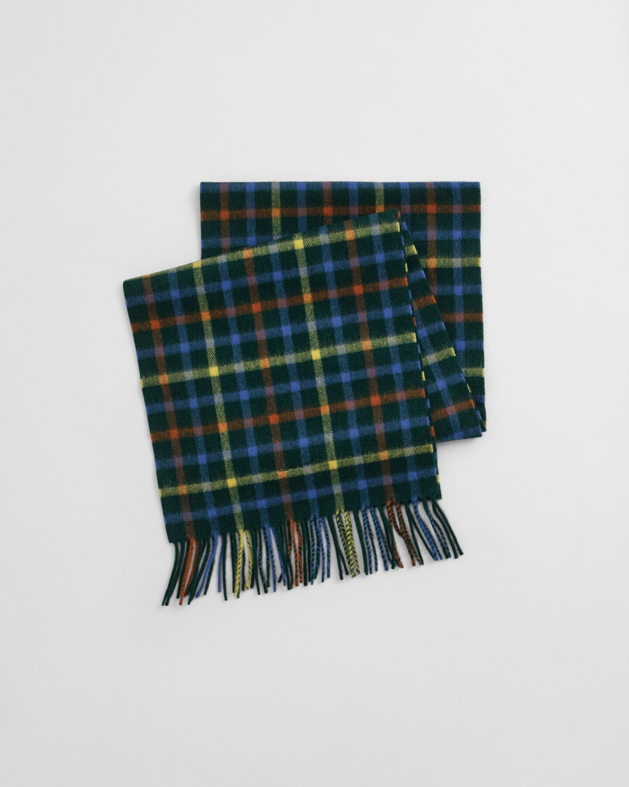 szalik wełniany w kratkę – tartan green