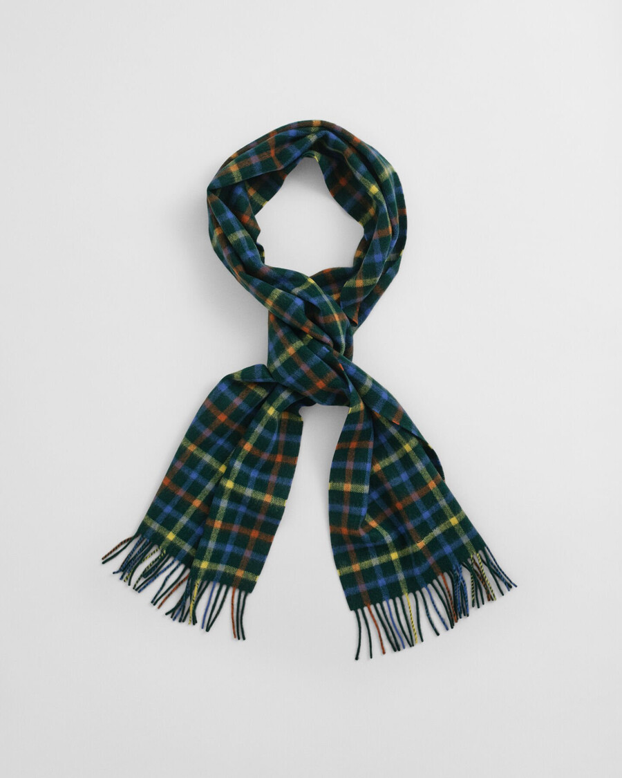 szalik wełniany w kratkę – tartan green