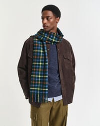 szalik wełniany w kratkę – tartan green