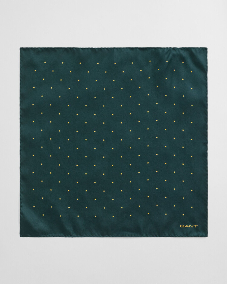 chusteczka kieszonkowa z nadrukiem w kropki – tartan green