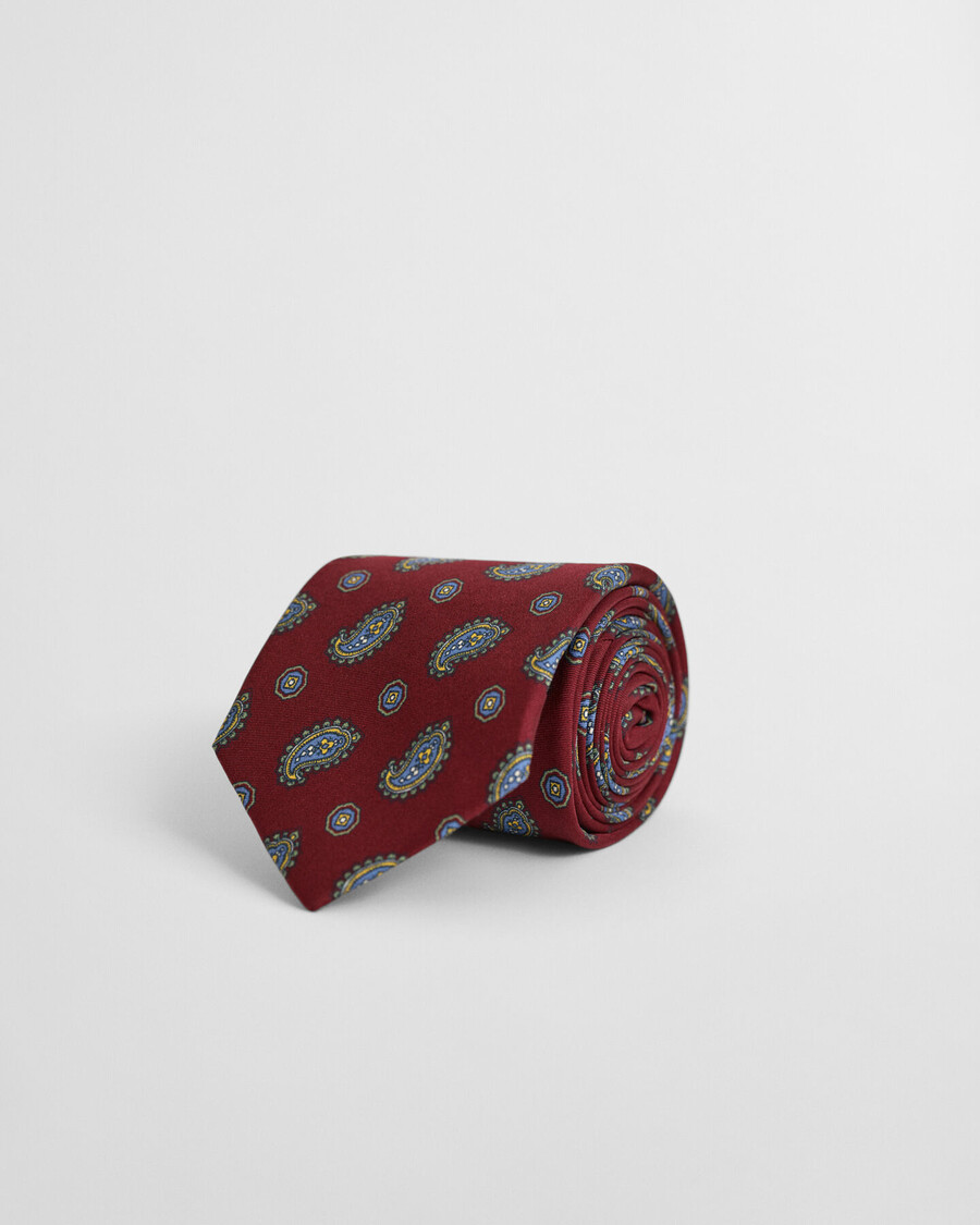 krawat paisley - plumped red