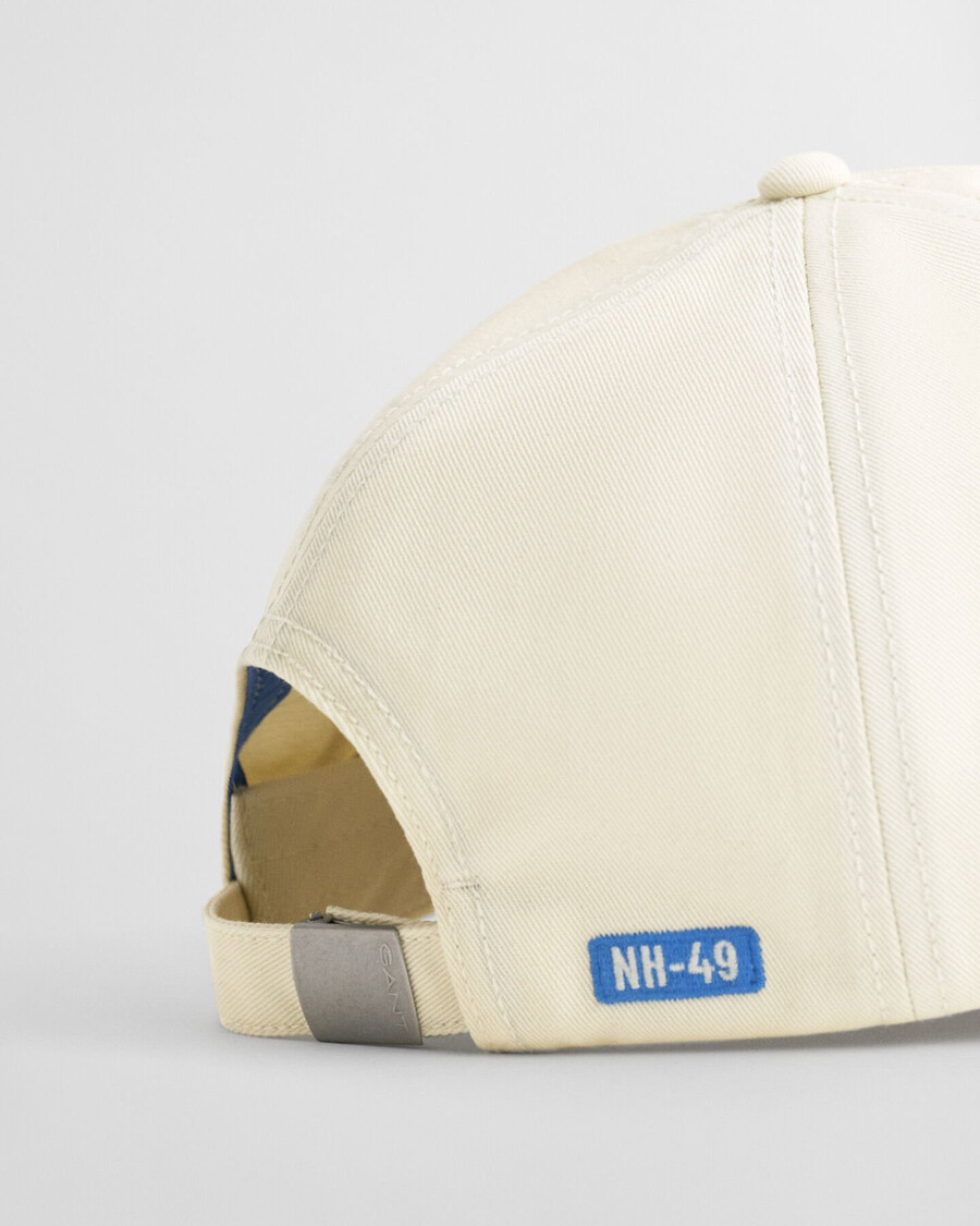 czapka z nadrukiem z bawełny twill – kremowa