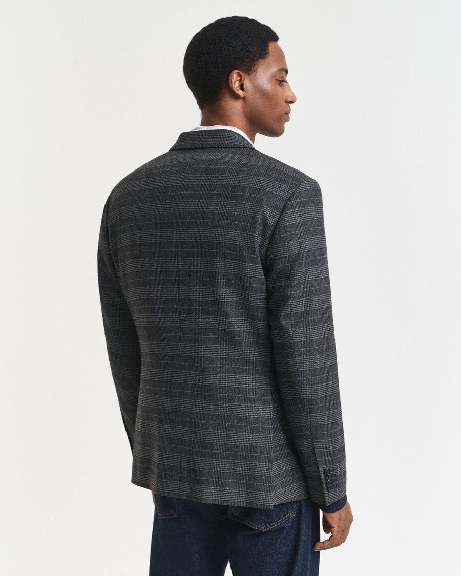 marynarka garniturowa glen check slim fit – antracytowy melanż