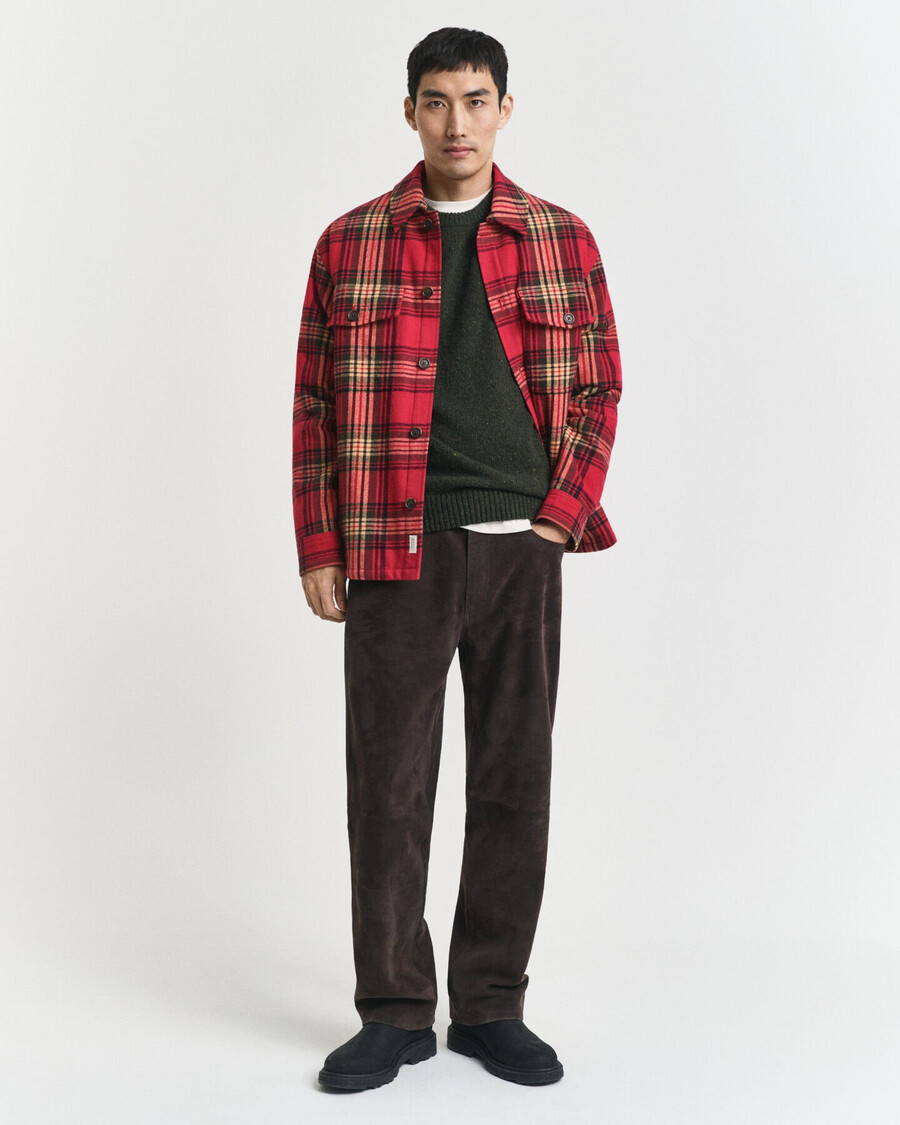 sweter nepps z mieszanki wełny z okrągłym dekoltem – country green