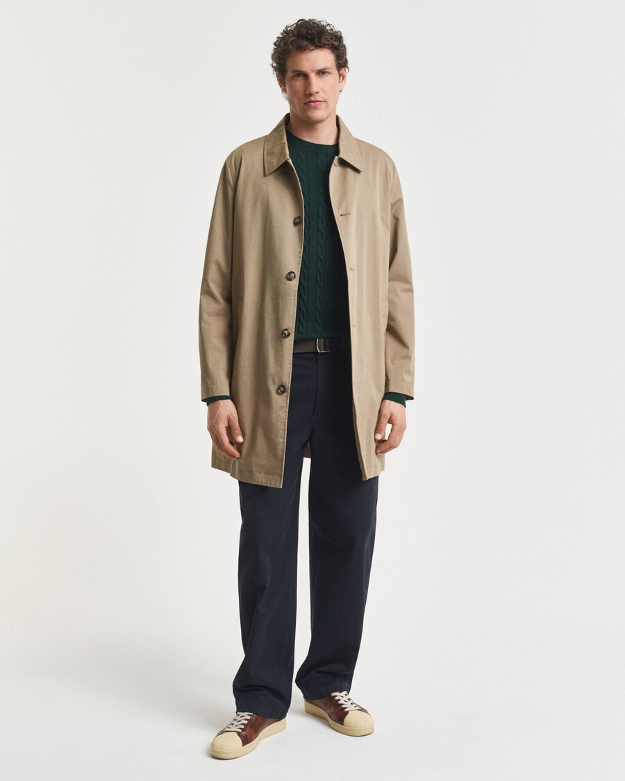 sweter z bawełnianej dzianiny kablowej z okrągłym dekoltem – tartan green