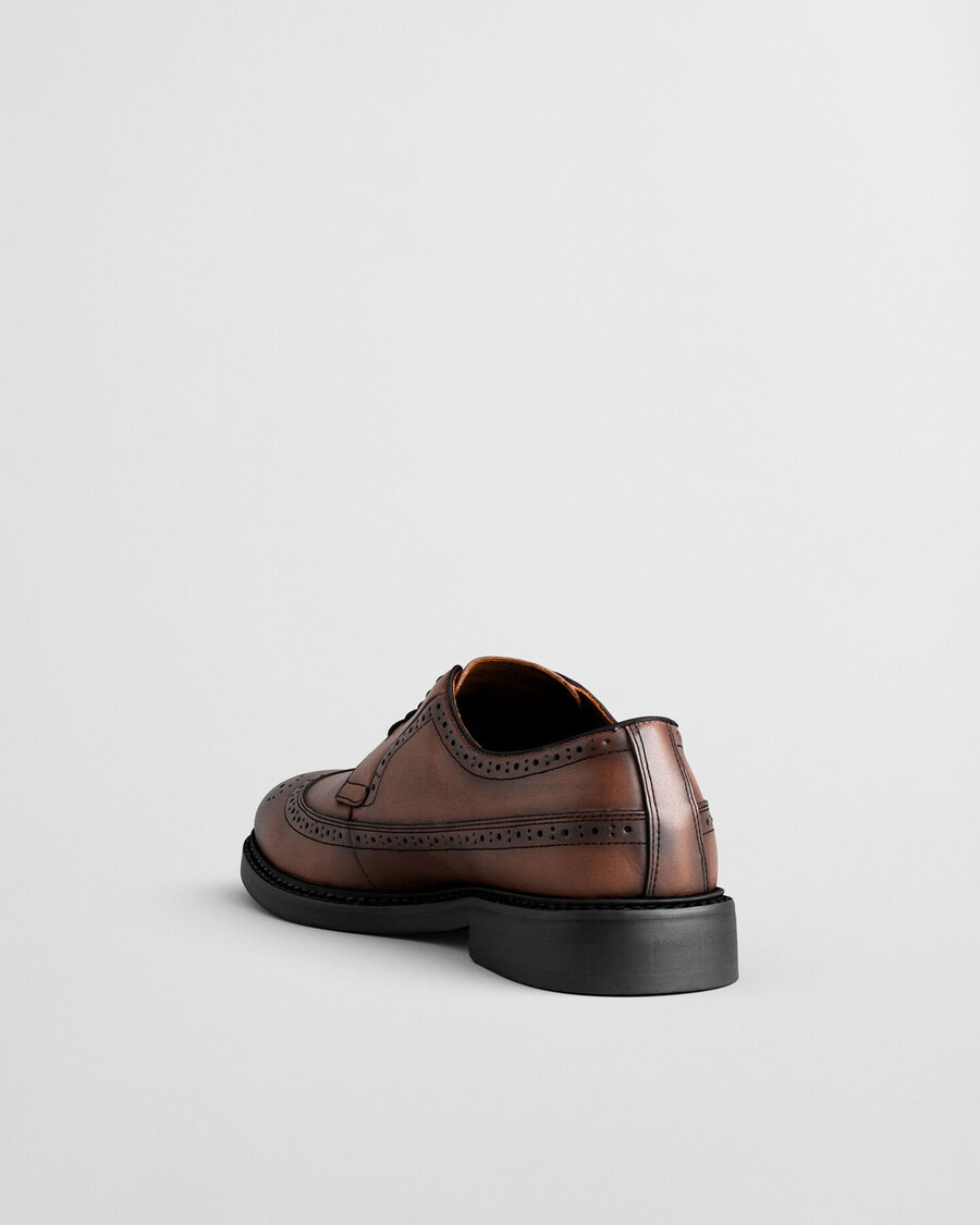 skórzane buty brogsy bidford – koniakowe