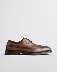 skórzane buty brogsy bidford – koniakowe