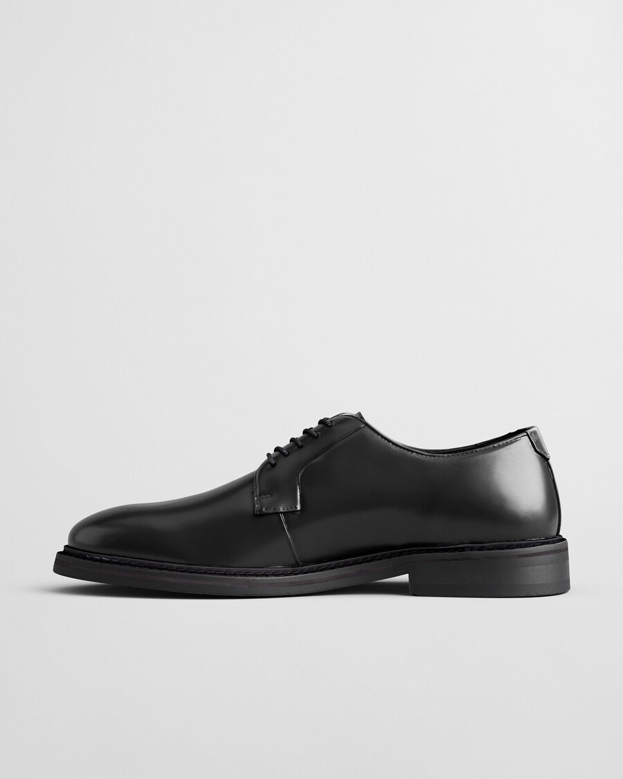 skórzane buty derby bidford – czarne