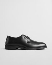 skórzane buty derby bidford – czarne