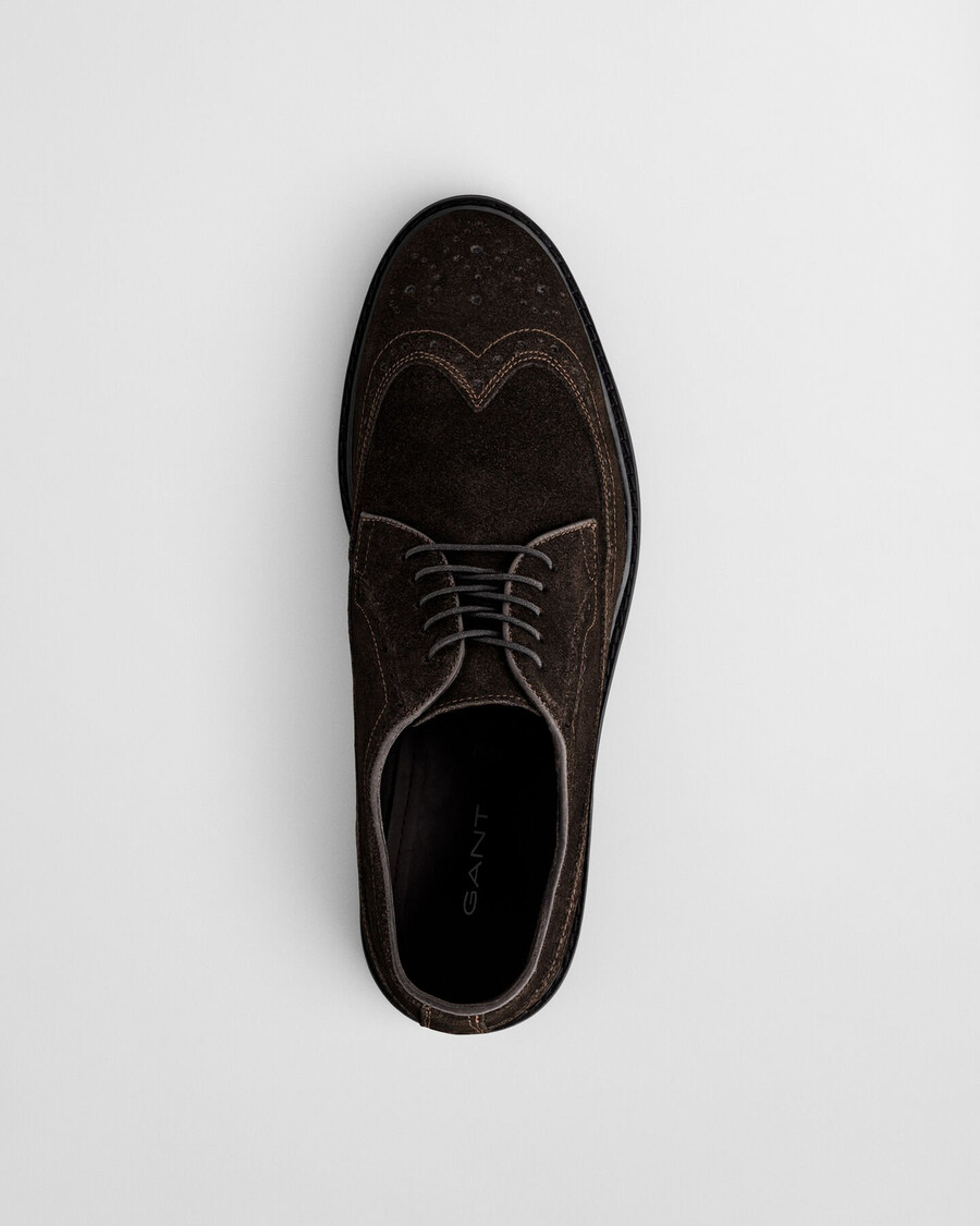 buty zamszowe bidford derby – głęboki brąz