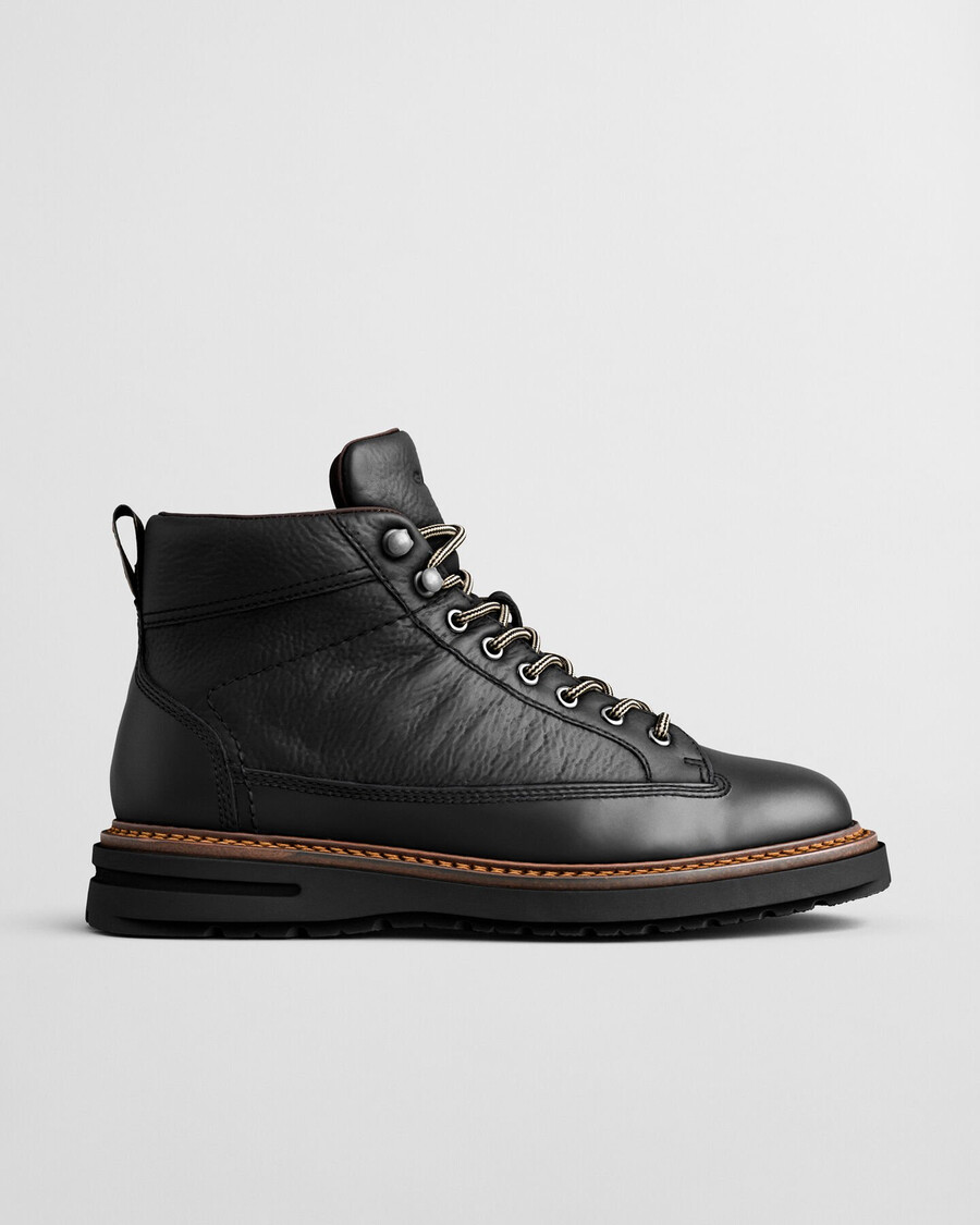 buty skórzane hillprep mid – czarne