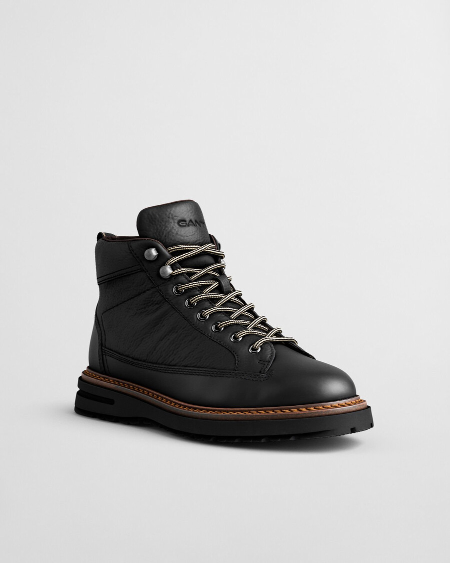 buty skórzane hillprep mid – czarne