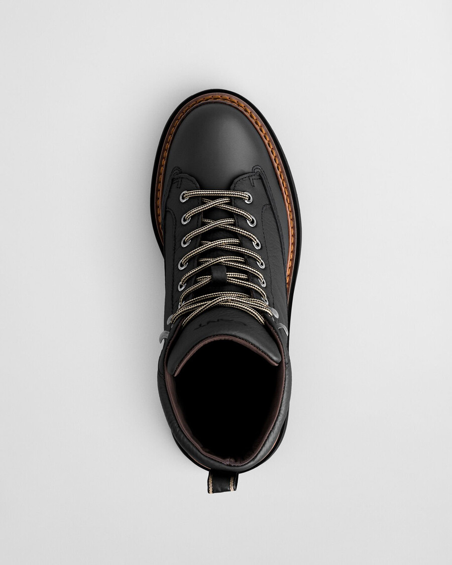 buty skórzane hillprep mid – czarne
