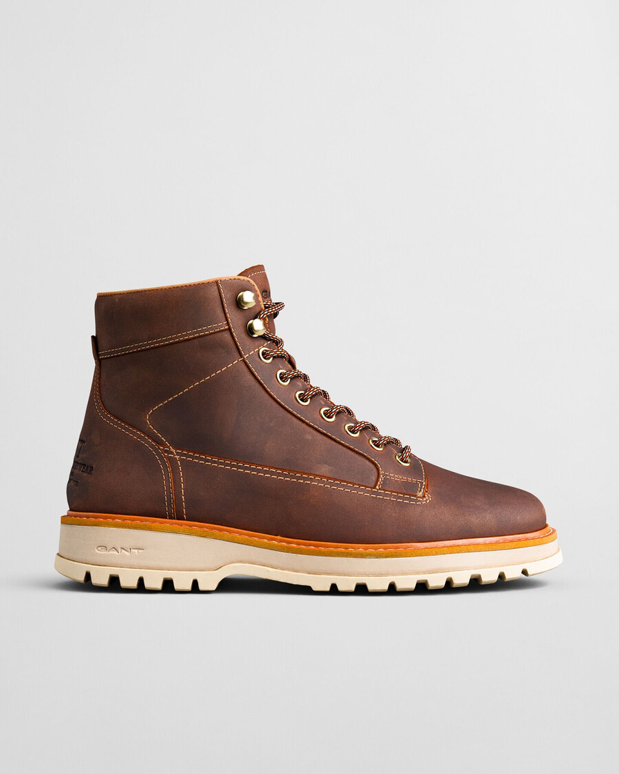 skórzane buty sznurowane clafton – whiskey brown