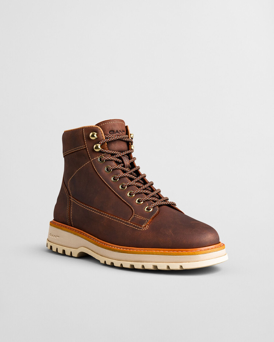 skórzane buty sznurowane clafton – whiskey brown