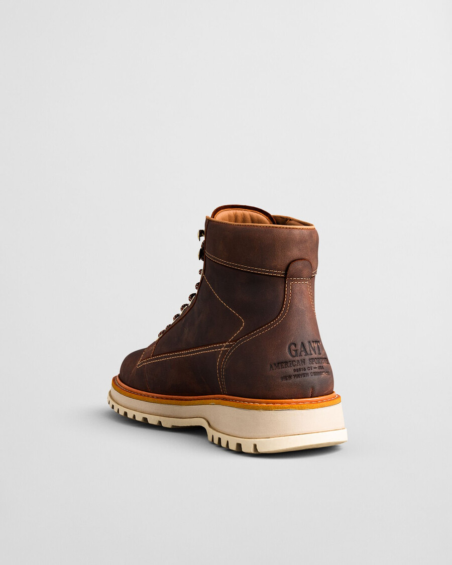 skórzane buty sznurowane clafton – whiskey brown
