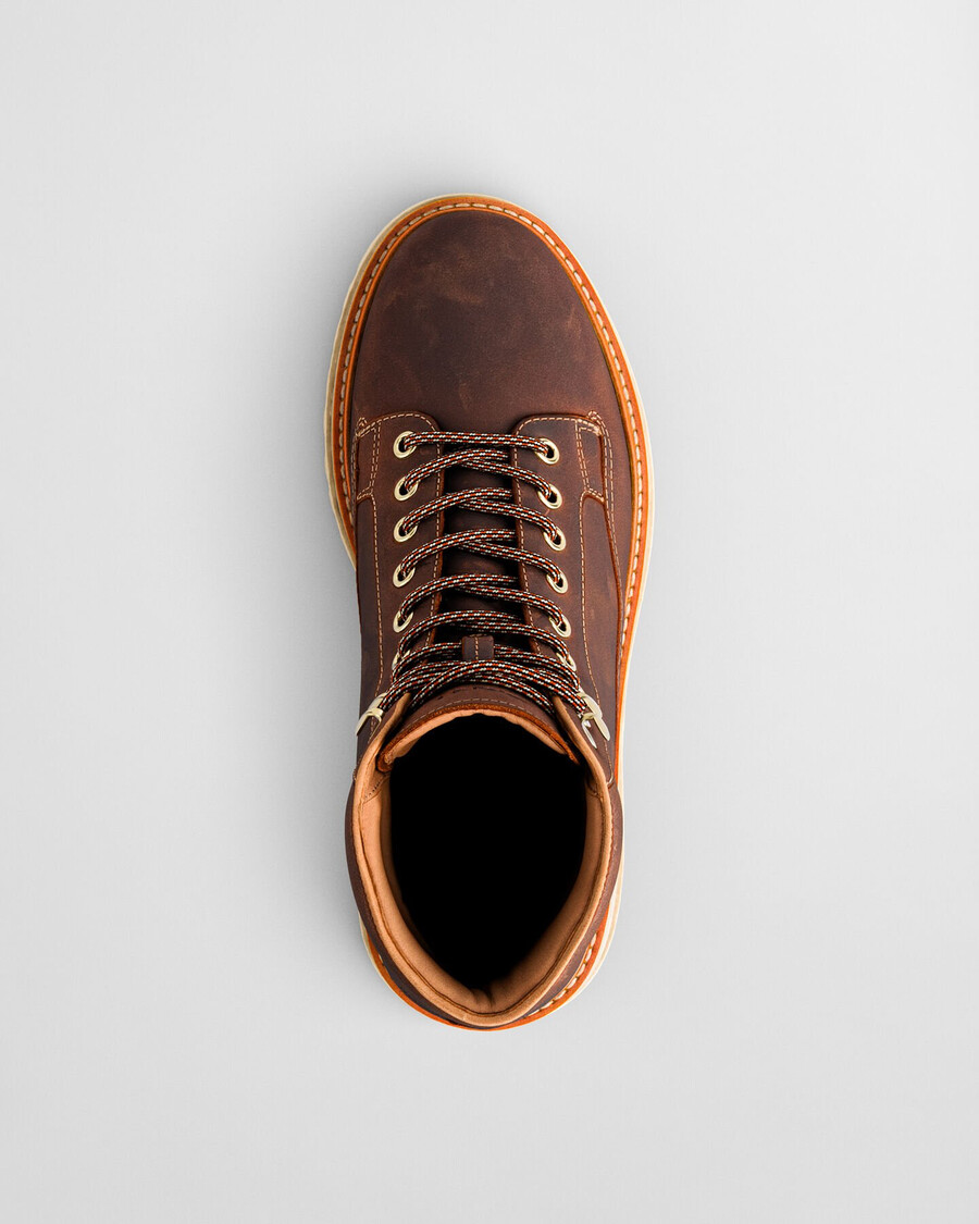 skórzane buty sznurowane clafton – whiskey brown