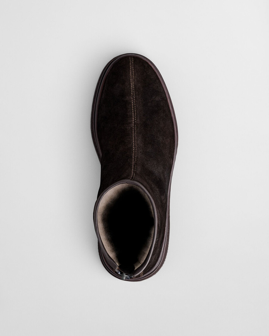 zamszowe buty blistown – ciemnobrązowe