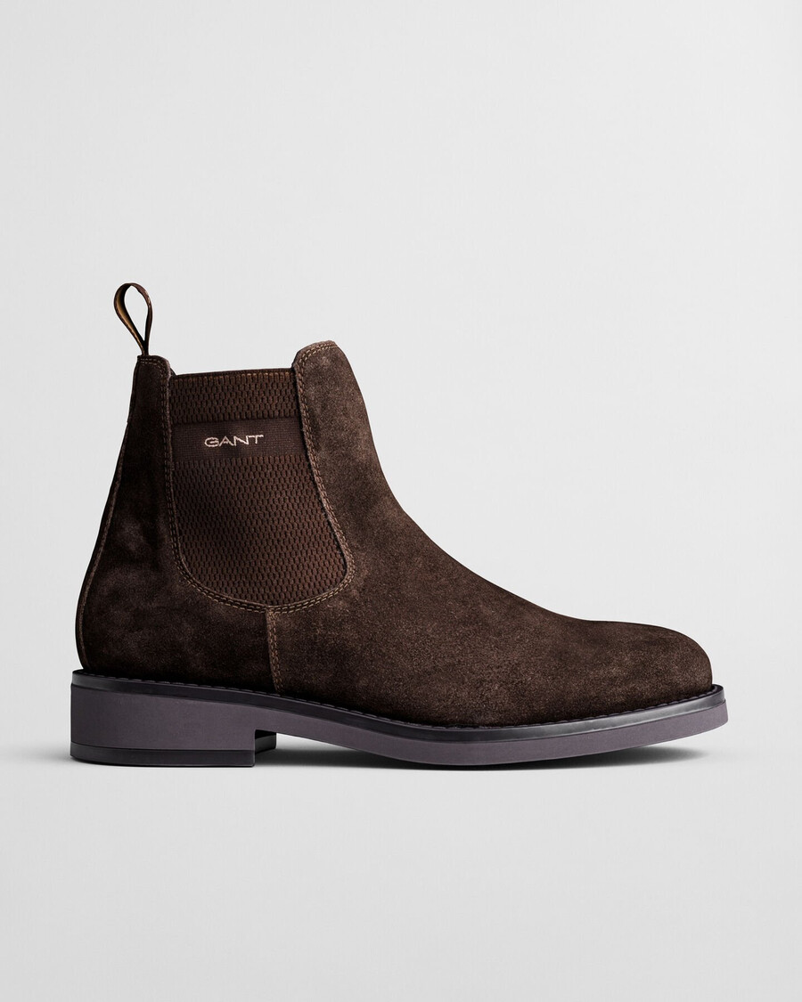botki chelsea prepdale suede – ciemnobrązowe