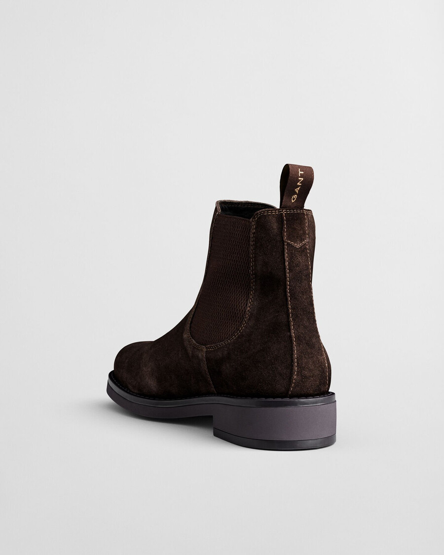 botki chelsea prepdale suede – ciemnobrązowe