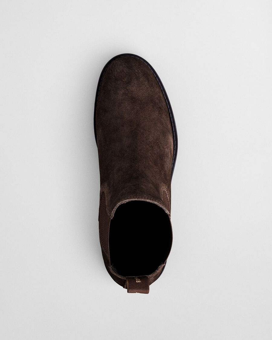 botki chelsea prepdale suede – ciemnobrązowe
