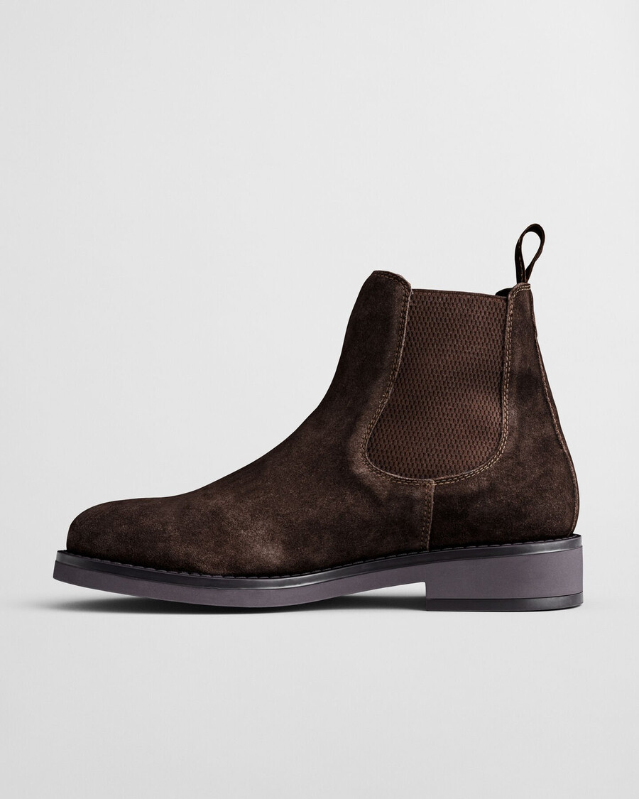 botki chelsea prepdale suede – ciemnobrązowe