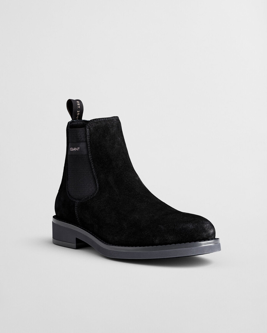 botki chelsea prepdale suede – czarne