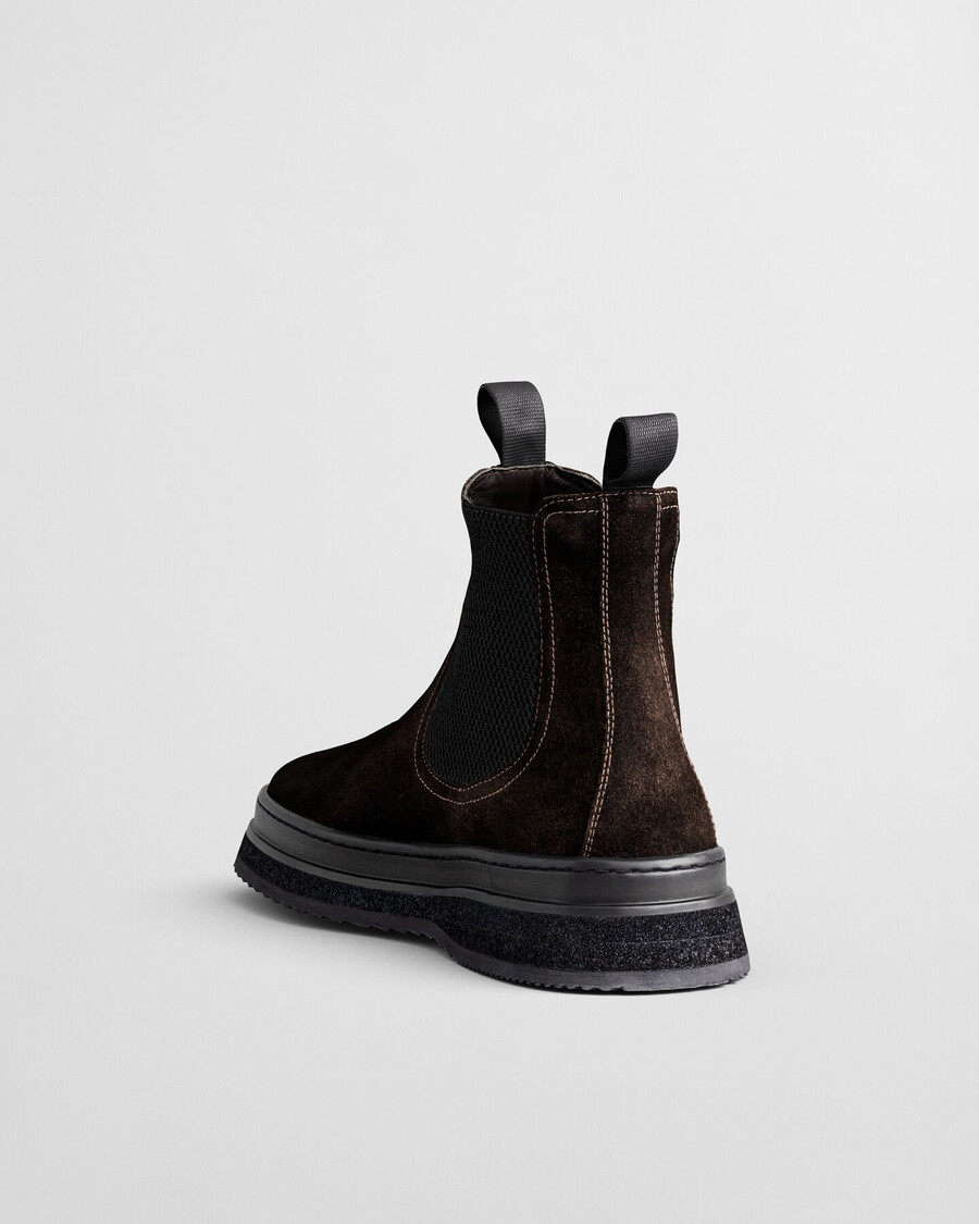 botki chelsea blistown suede – ciemnobrązowe