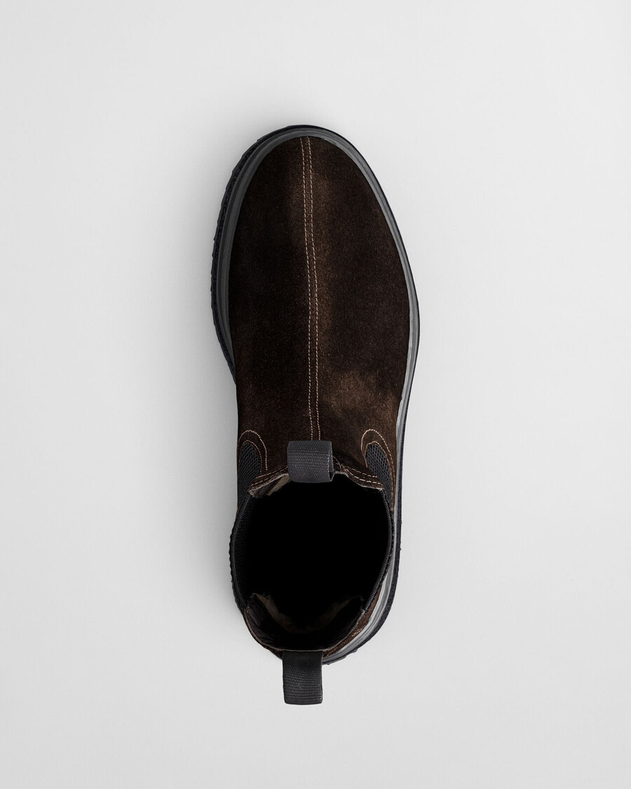 botki chelsea blistown suede – ciemnobrązowe