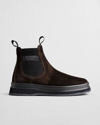 botki chelsea blistown suede – ciemnobrązowe