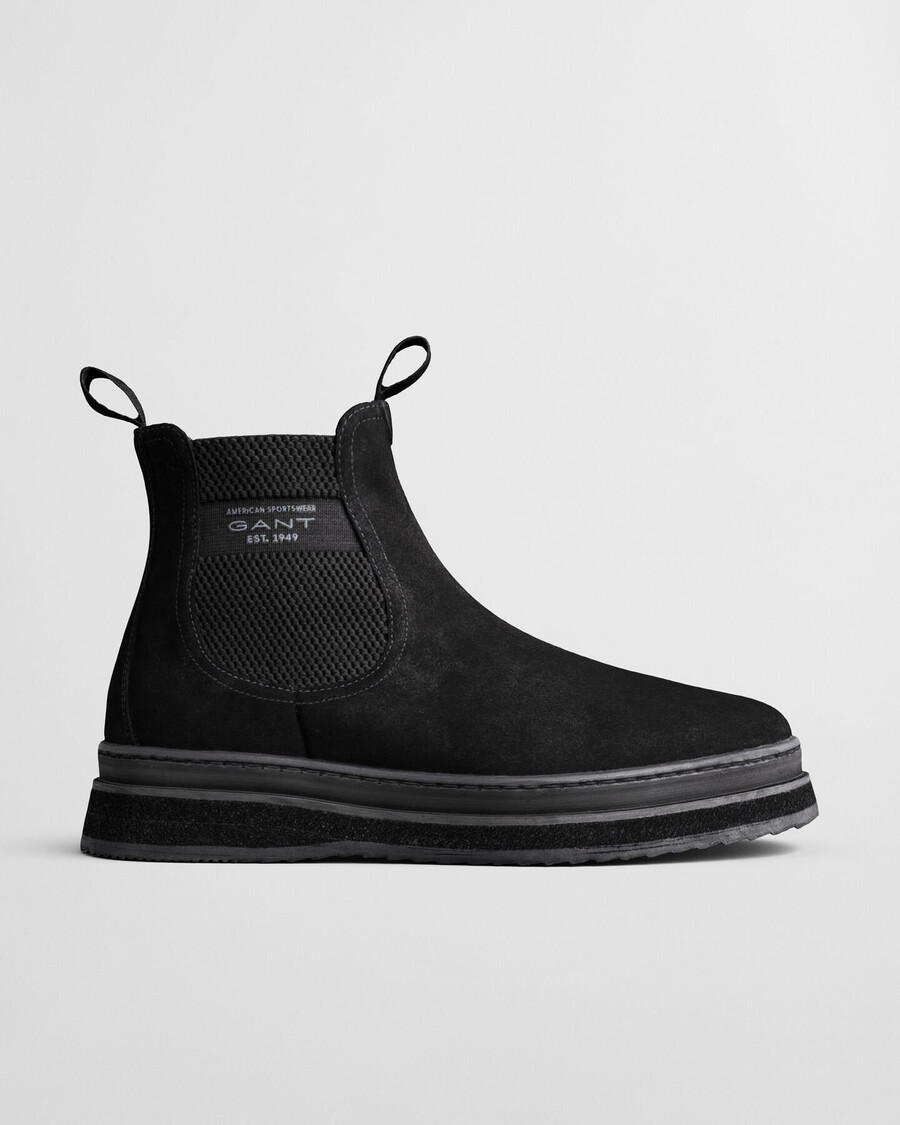 botki chelsea blistown suede – czarne