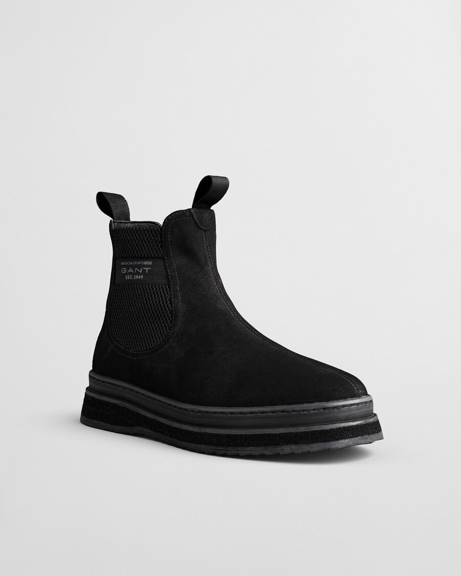 botki chelsea blistown suede – czarne
