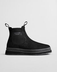 botki chelsea blistown suede – czarne