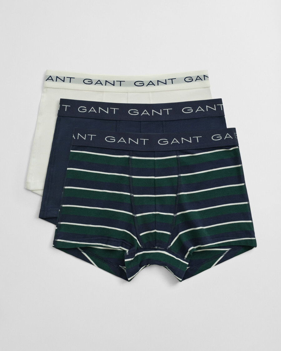 3 pary bokserek w paski w kolorze tartan green