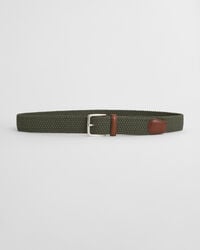 pleciony elastyczny pasek - dark sage