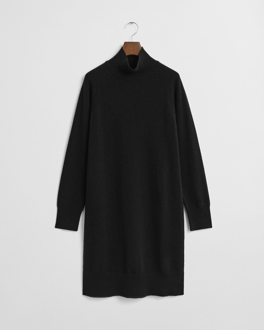 sukienka z dzianiny superfine lambswool - czarna