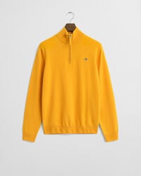 supercienki sweter z wełny jagnięcej z zamkiem błyskawicznym w kolorze yellow lichen