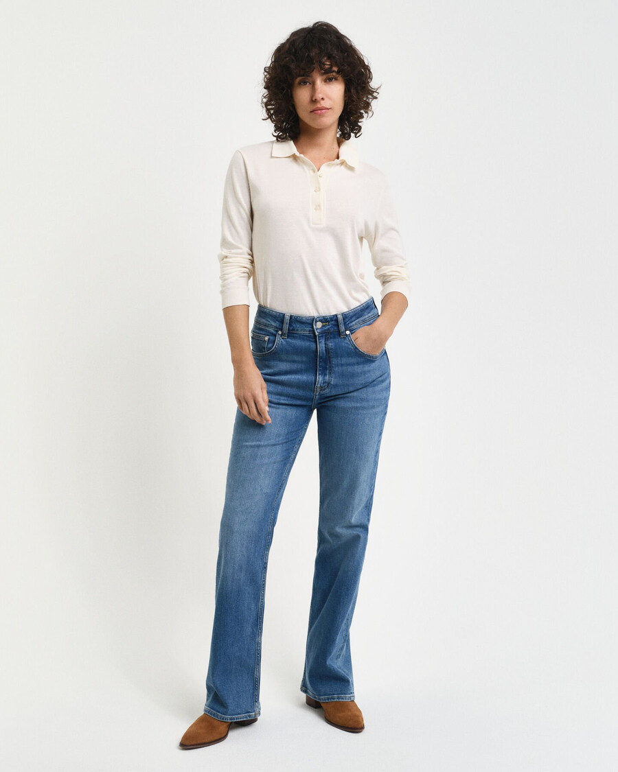jeansy dzwony slim fit - archiwum mid blue