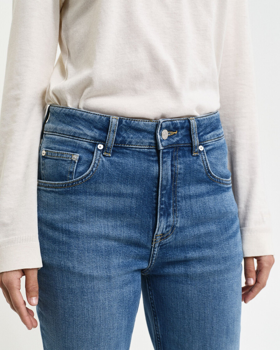jeansy dzwony slim fit - archiwum mid blue