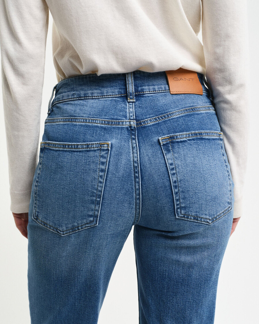 jeansy dzwony slim fit - archiwum mid blue
