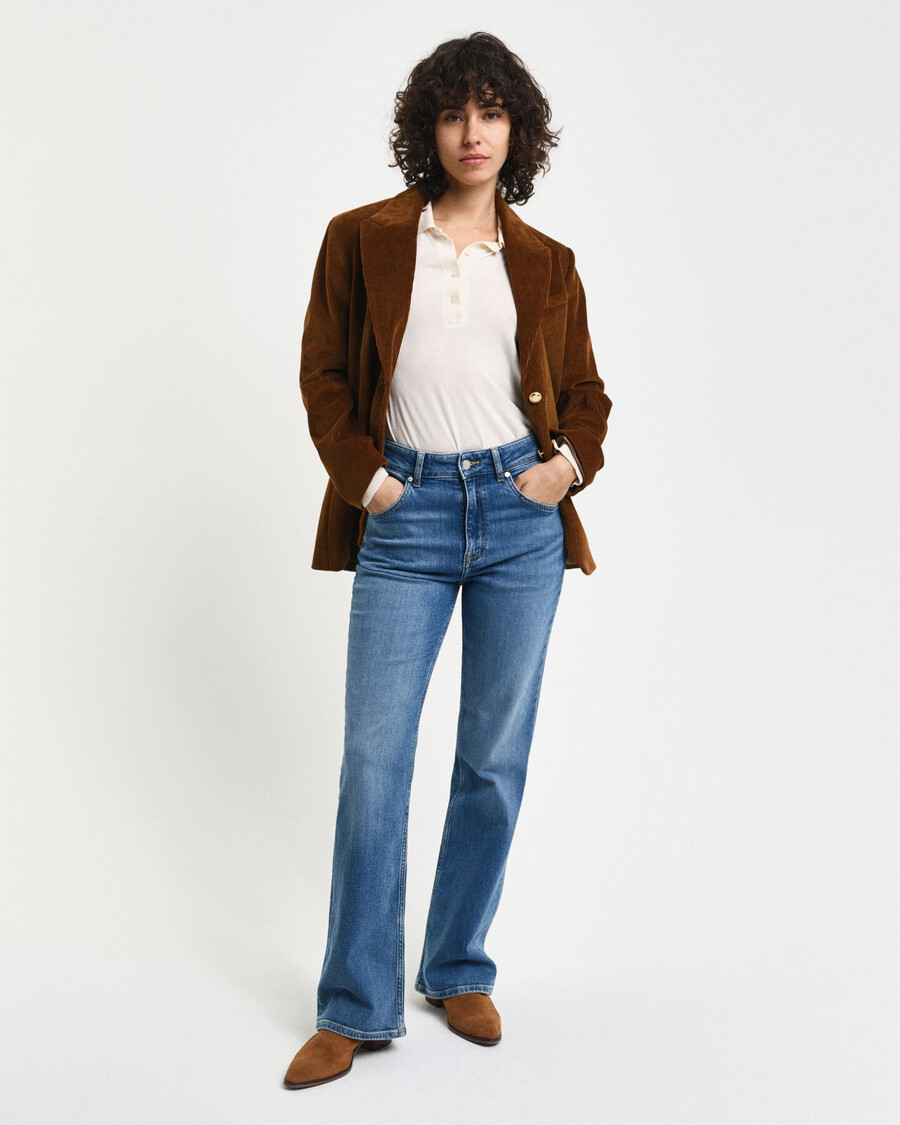 jeansy dzwony slim fit - archiwum mid blue