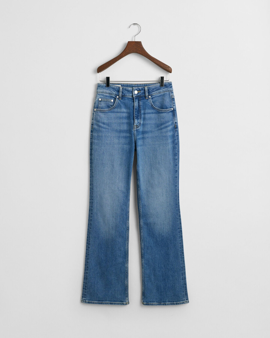 jeansy dzwony slim fit - archiwum mid blue