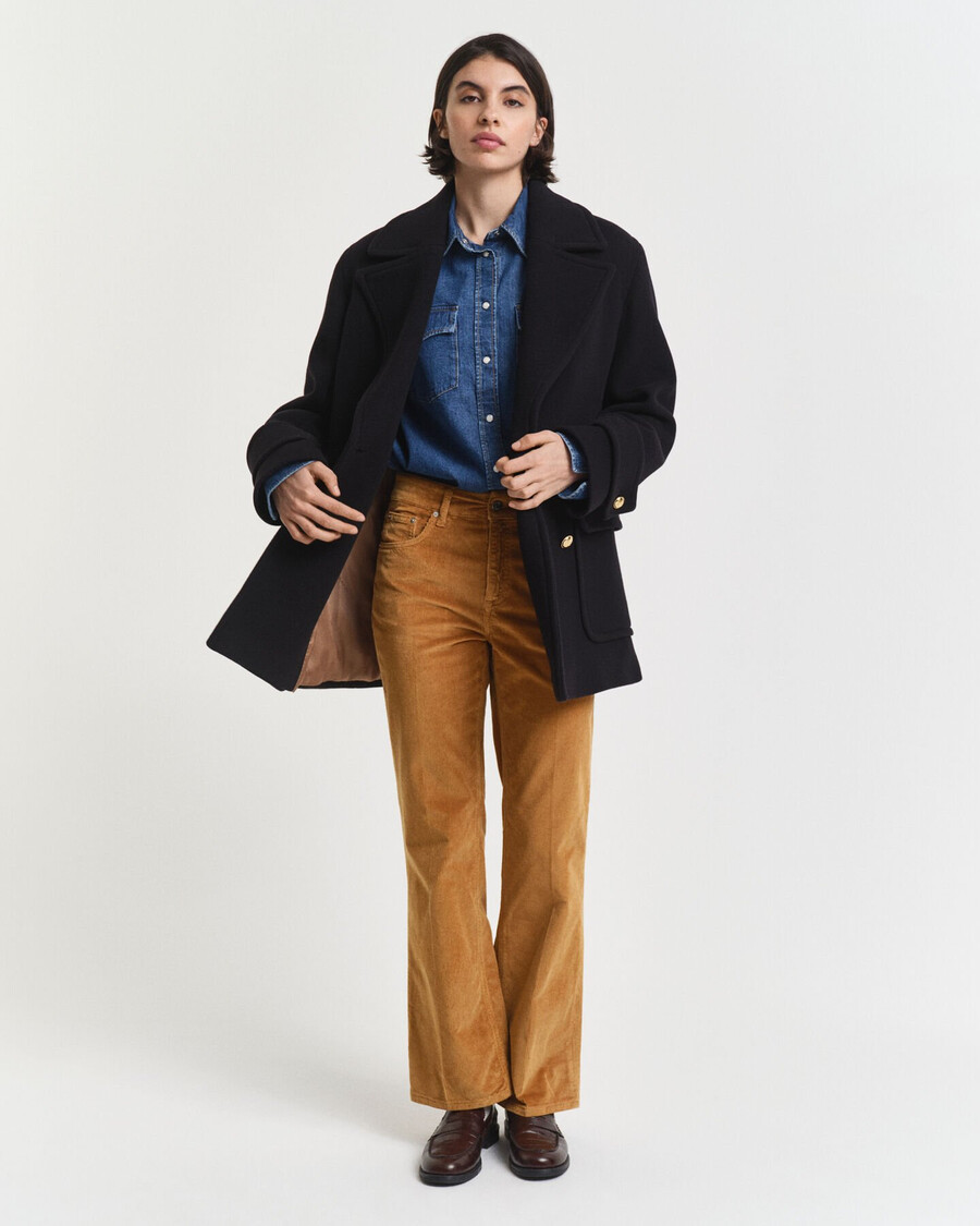 rozszerzane jeansy z sztruksu – whiskey brown