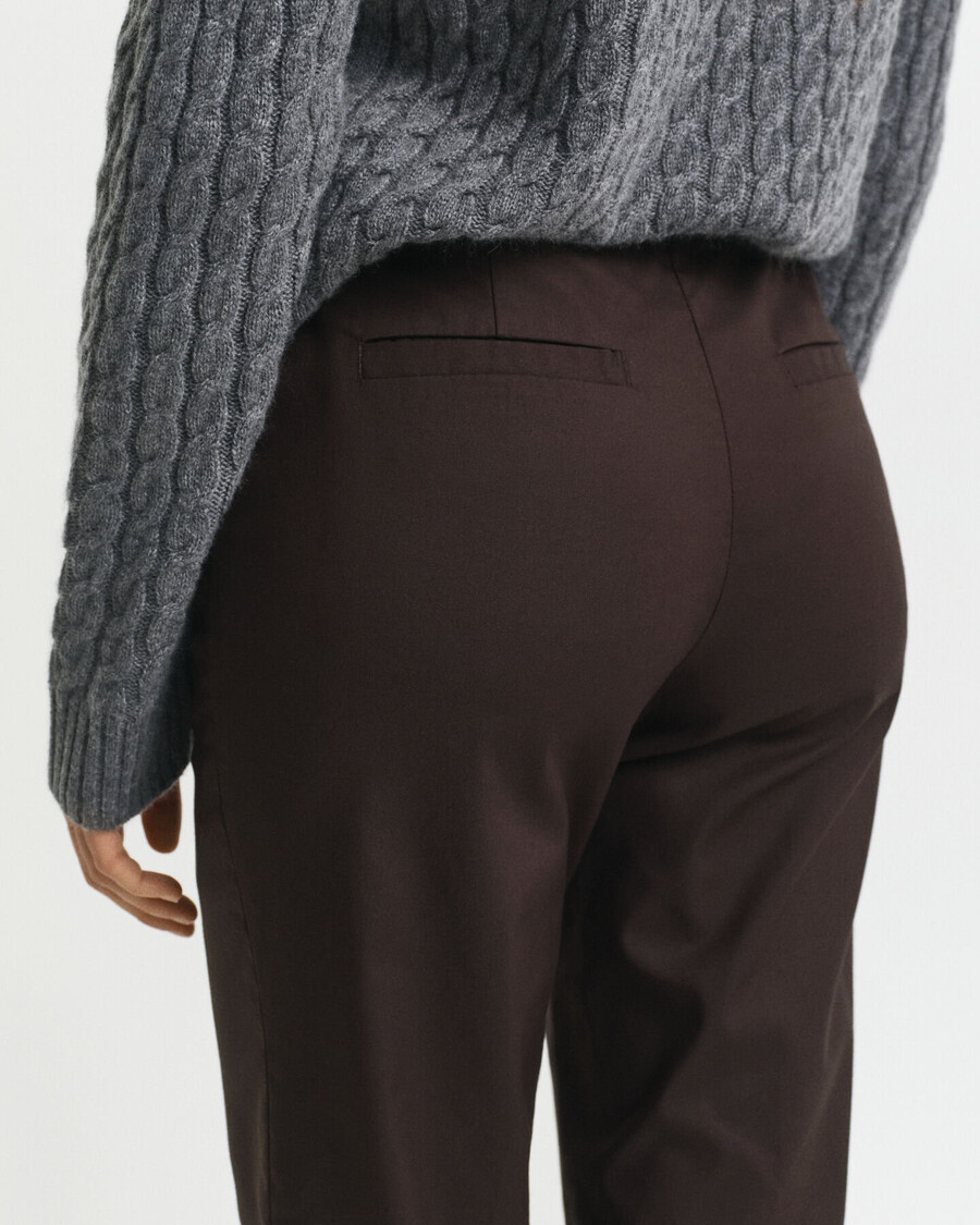 spodnie slim fit - głęboki brąz