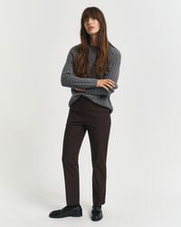 spodnie slim fit - głęboki brąz