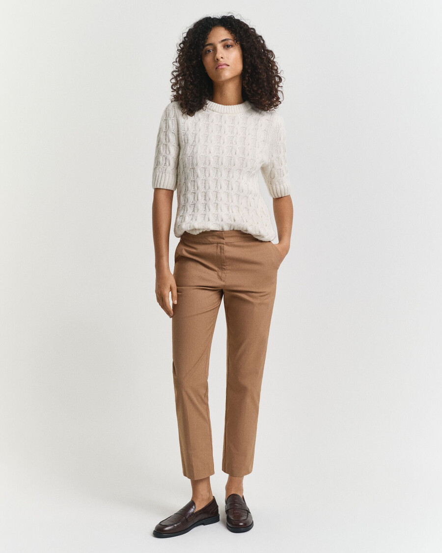 spodnie cygaretki slim - ciepłe khaki