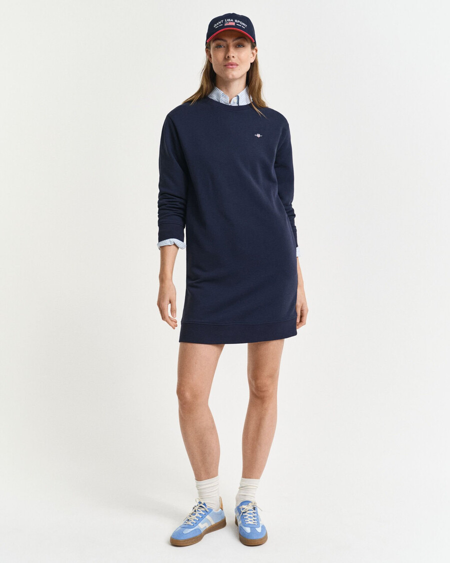 sukienka dresowa shield crew neck – wieczorowy błękit